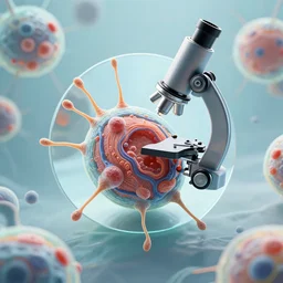 human cell anatomy that looks like architecture, 3 d microscope, mirror