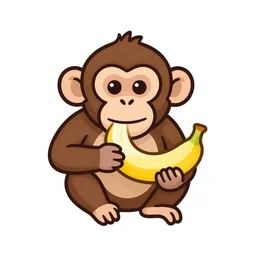 monkey eating a banana, logo