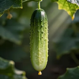 a long vertical cucumber, photorealistic photography, volumetric light, macro