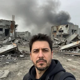 selfie point of view taken in apocalyptic nuclear wasteland, trending on artstation