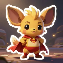 cute miss mascot feurisson feurisson quilava super hero sticker art, cronobreaker, beeple game icon