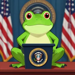 a frog being inaugurated as president of the united states