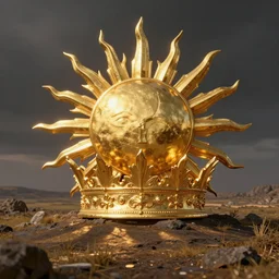 a gold crown shaped like sun rays