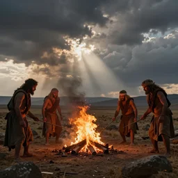ancient humans discovering fire