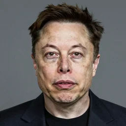 elon musk with a face like the trollface meme