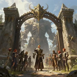 gate to hell, highly detailed, d & d, fantasy, highly detailed, digital painting, trending on artstation, concept art, sharp focus, illustration, global illumination, ray tracing, realistic shaded, art by artgerm and greg rutkowski and fuji choko and viktoria gavrilenko and hoang lap, sunny