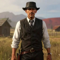 a screenshot of obama in red dead redemption 2 as arthur morgan