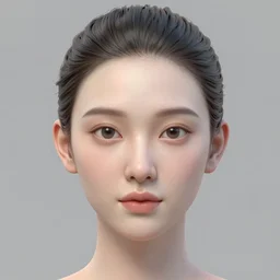 complex 3 d render, ultra detailed, realistic headshot portrait of a beautiful porcelain skin woman, oval face, black hair, wearing latex dress, detailed green eyes, round catchlights, red plump lips, beautiful, studio portrait, proportional,