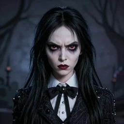 photorealistic portrait of angry anime girl, inspired by Tim Burton, detailed, unreal engine 4k