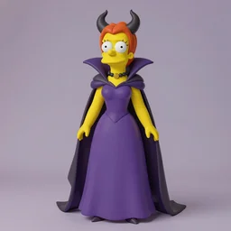 full body, front pose, painted, portrait, princess of darkness, studio light, ultra - fine detail, art nouveau, in the style of the simpsons, matt groening, vibrant colors, smooth gradients, high contrast, depth of field, aperture f 1. 2