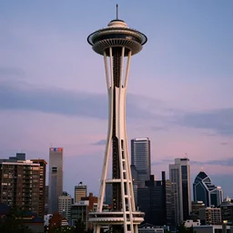 vivid and beautiful aroura above space needle centered big sky film long exposure fuji wide angle national geographic