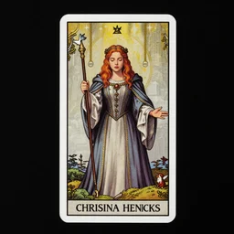 a tarot card of teenage christina hendricks as a medieval noblewoman, fantasy, intricate, elegant, highly detailed, digital painting, artstation, concept art, matte, sharp focus, illustration, by hokusai and jeong seon