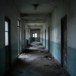 of the abandoned hallways of pilgrim state psychiatric center with the ghost of its long dead patients