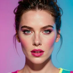 1 9 5 0 s retro future kate beckinsale face portrait. colorful, by jean - baptiste monge