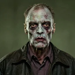 walter white zombie, hyperrealistic
