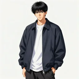 hyper - realistic man wearing modern streetwear clothing | drawn by hirohiko araki