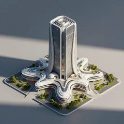 isometric view of the building of the future