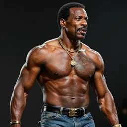stevie wonder with the physique of a body builder, hyper realistic, ultra detailed, cinematic, dynamic lighting, photorealistic, refined, intricate, digital art, digital painting, masterpiece, 8k