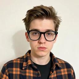 an original beeple digital art portrait of typical hipster millennials in the style of an early 2 0 0 0's selfie, lumberjack flannel, thick - rimmed glasses