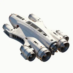 concept art of a giant spaceship by chris foss, it has six thrusters in the back, artstation hq.