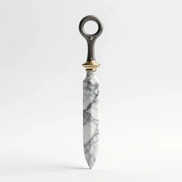 marble glaive, clean 3d render, octane render, isolated on a pure white background, centered, entire object in frame, sharp focus, soft studio lighting