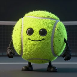 a tennis ball monster, tennis ball, dark, chalky, stanger things, digital art, fantasy, magic, trending on artstation, ultra detailed, professional illustration by Basil Gogos