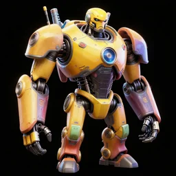 fallout securitron concept art, black background, vibrant colors, 8 k photorealistic, hd, high details, trending on artstation