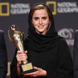 photo of emma watson, afghan girl, award - winning photo by national geographic