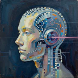 a abstract oil painting of artificial intelligence, digital art,
