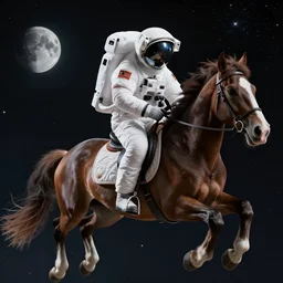 astronaut riding a horse in space, perfect composition, very high details