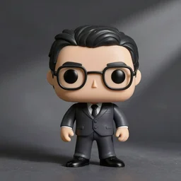 asian male with glasses, suit and tie, funko pop