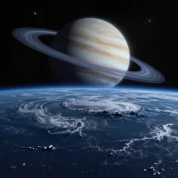 a national geographic photo of the storm on Neptune's surface at night, Trending on artstation.