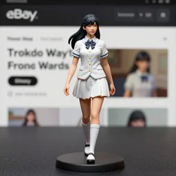 Image on the store website, eBay, Full body, 80mm resin detailed miniature of a school girls in white uniforms