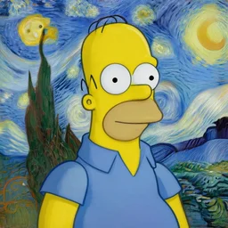 a beautiful oil painting of homer simpson, 8k , award winning , made in 1800's , old , painted by vincent van gogh