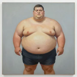 a board painting of an oversized man