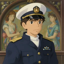 cute navy cadet chris mears, natural lighting, path traced, highly detailed, high quality, digital painting, by don bluth and ross tran and studio ghibli and alphonse mucha, artgerm