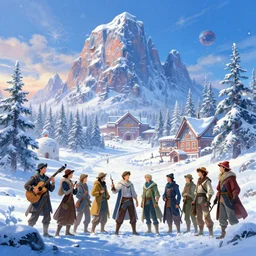 finnish winter wonderland, digital art, concept art, magic fantasy, scenic, vibrant colors, high contrast, highly detailed, trending on artstation, 8k, andreas rocha, sylvain sarrailh, darek zabrocki, finnian macmanus, dylan cole, liang mark, albert bierstadt, sung choi, peter mohrbacher, greg rutkowski, studio ghibli