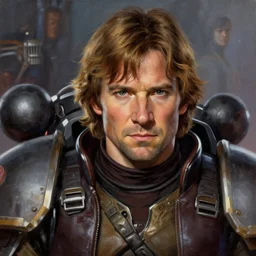 character portrait closeup 4 0 years old han solo harrison ford cyberpunk starcraft terran warhammer 4 0 k space marine, confident, character design, painting by gaston bussiere, ralph mcquarrie, katsuya terada, frank frazetta, tom of finland, gta v, patrick nagel, trending on artstation