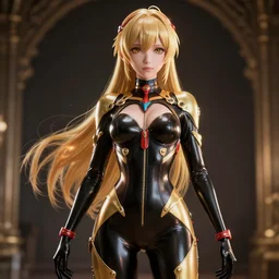 zero two from darling in the franxx wearing a latex suit, artstation, 3 d render, unreal engine, cinematic, 3 5 mm, 8 k, cinematic lighting, global illumination, ray tracing reflections, insanely detailed and intricate, elegant, ornate, super detailed