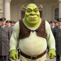 vintage picture of shrek at nuremberg trials