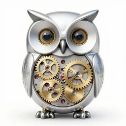 clockwork owl made of swiss watch internals