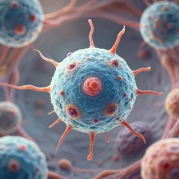 a 3 d render of the interior of a biological human cell, octane, 8 k, highly detailed