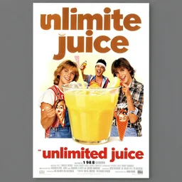 poster for'unlimited juice ', 1 9 8 8 melt movie classic, ( directed by j. michael muro, starring willem dafoe and barry chuckle, art direction by by wayne barlowe, glenn fabry and frank frazetta, cinematography by robby muller ), crisp