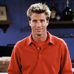 film still of young Clint Eastwood in the TV show friends, vibrant high contrast, octane, arney freytag, cinematic, glamorous, backlit, rim lighting, 8k