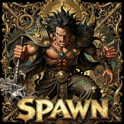 bruce campbell is al simmons in spawn, by weta fx, by yoshitaka amano, mixed media, angry, divine, insanely detailed and intricate, hypermaximalist, elegant, ornate, hyper realistic, super detailed
