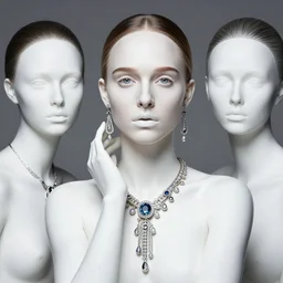 5 0 mm portrait of an absurdly beautiful, graceful, sophisticated, fashionable woman, natalie portman, popovy sisters, intricate jewellery, white porcelain skin, faberge, intricate chrome headdress, dark brooding atmosphere, unreal engine 5 highly rendered, global illumination, radiant light, detailed and intricate environment