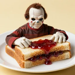 freddy krueger making a peanut butter jelly sandwich