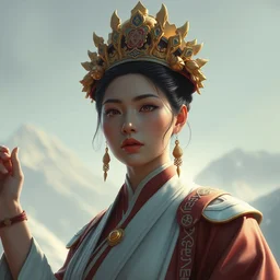 goddess of the north korea, highly detailed, digital painting, artstation, concept art, smooth, sharp focus, illustration, unreal engine 5, 8 k, art by artgerm and greg rutkowski and edgar maxence