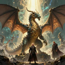 the second coming of smaug the dragon, art by artgerm and greg rutkowski and alphonse mucha, volumetric lighting, octane render, cosmic, god rays, intricate detail, cinematic, 8 k, cel shaded, unreal engine, featured on artstation, pixiv