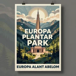 a tourism poster of europa planetary park, by evelyn abelson, featured on dribble, regionalism, digital illustration, wallpaper, poster art